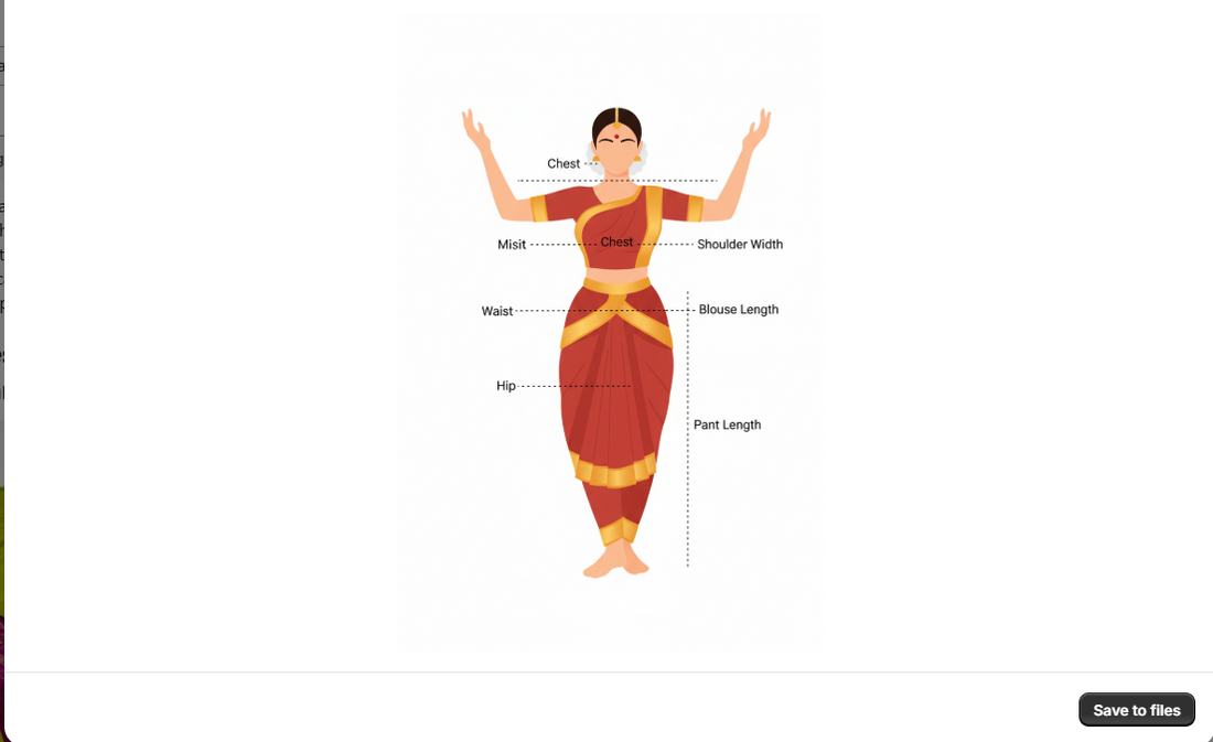 Bharatanatyam Costume Measurement Guide – Shiva Sai Collections