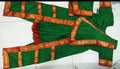 China Silk Bharatanatyam Costume - Green & Red