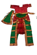 China Silk Bharatanatyam Costume - Green & Red