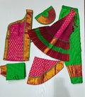 Professional Green and Pink Bharathanatyam Costume