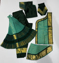 Professional Dark Green and Sea Green Bharathanatyam Costume