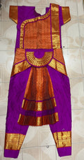 Professional Bharatnatyam Costume Magenta with Orange
