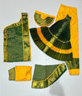 Professional Bharatnatyam Costume Mango Yellow with Green